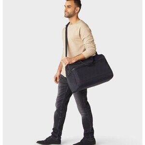 Open Story Signature Weekender Bag Black Structured Travel Bag Crossbody Duffle